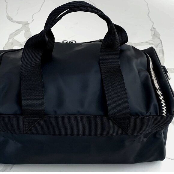 Versace Fragrances Black Duffle with Silver Tone Zipper Travel Overnight Bag New - Picture 8 of 15